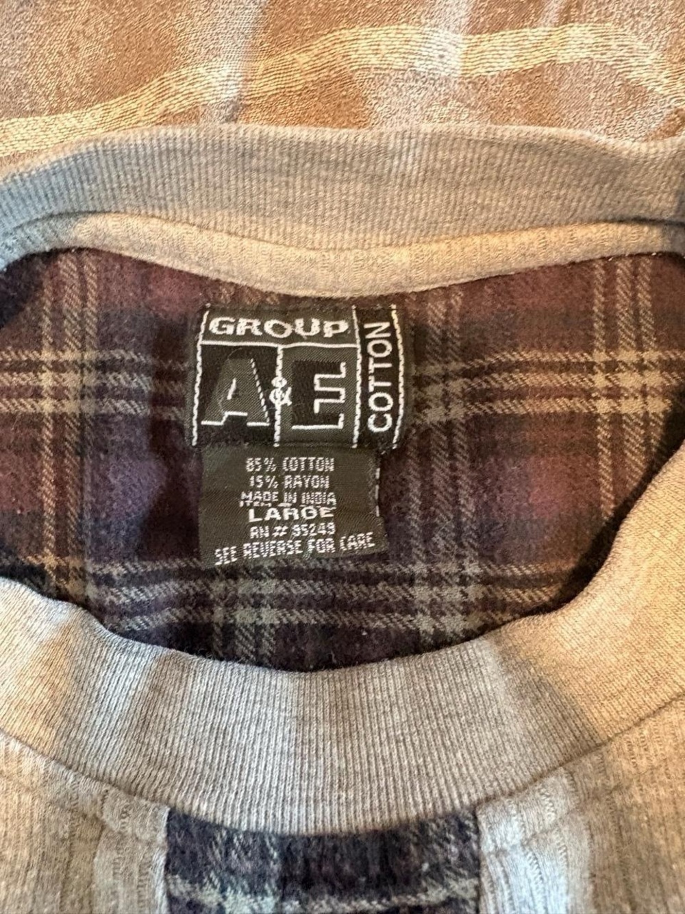 Group A&E Collection Ribbed Plaid Layered Top - Picture 3 of 4
